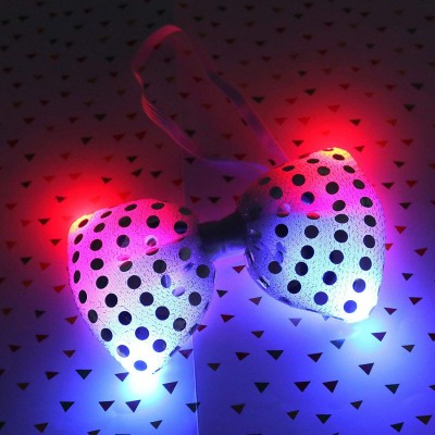 LED Flashing Sequin Bow Ties Tie